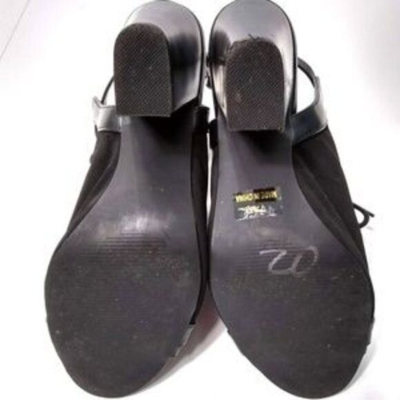 Penny Loves Kenny Black Peep Toe Chunky Heel Ankle Booties Size 7.5 - Picture 8 of 12